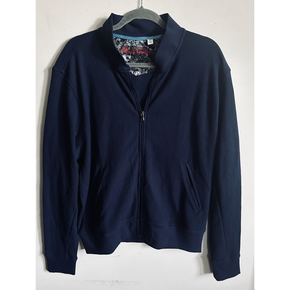 Robert Graham Jacket Mens L Blue Track Coat Casual Walking Travel